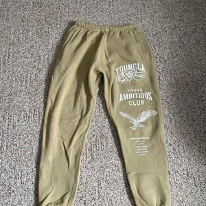 YOUNGLA / TAN COTTON PANTS / SIZE: L